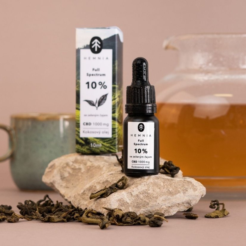 Full Spectrum CBD kokosolie 10%, 1000 mg, 10 ml met groene thee smaak