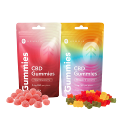 CBD Gumijasti bomboni - jagode in medvedki (2 x 45 g, 100 mg CBD)