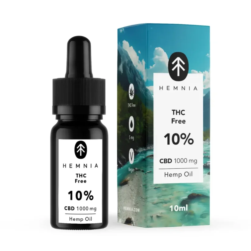Óleo de CBD Hemnia 10% sem THC, 1000 mg, 10 ml