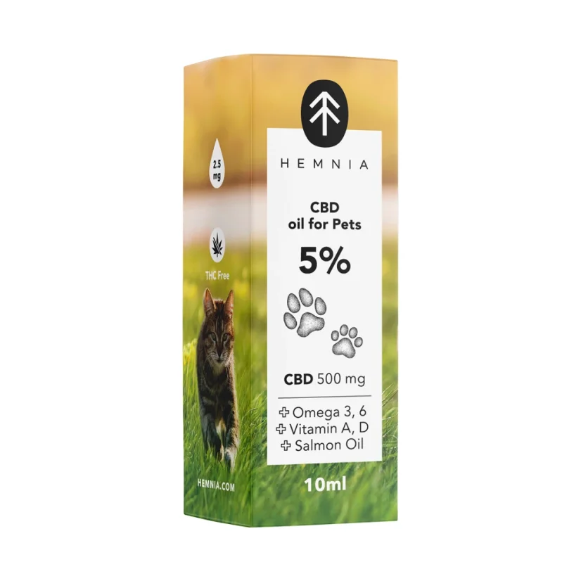 CBD u ribljem ulju za životinje - 5% CBD, 500 mg, 10 ml