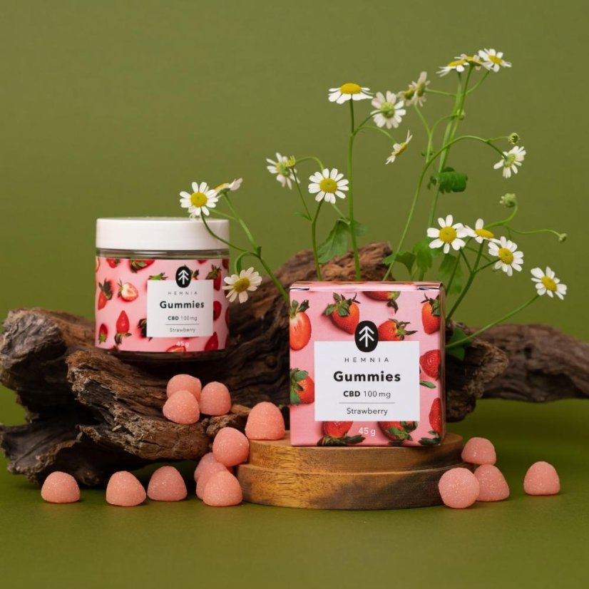 Pakiet 3 + 1 żelków truskawkowych CBD gratis