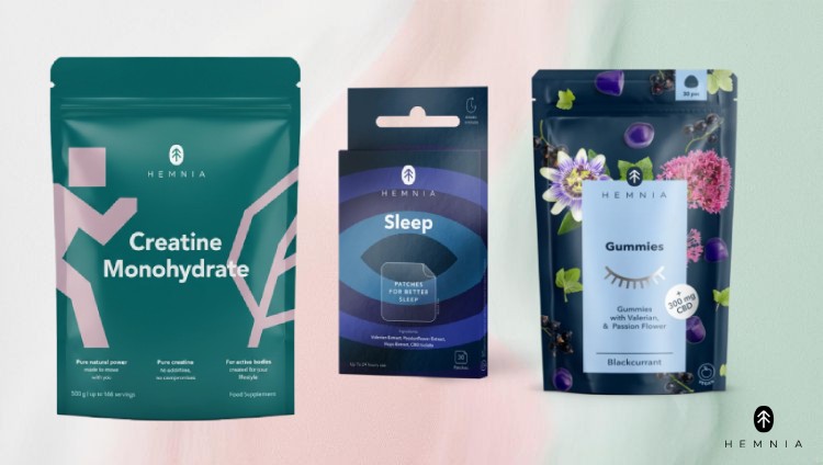 For muscle support, you can try creatine; for sleep support, try Hemnia patches and gummies