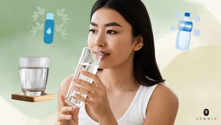A woman drinks a glass of water – signs of dehydration and the importance of staying hydrated