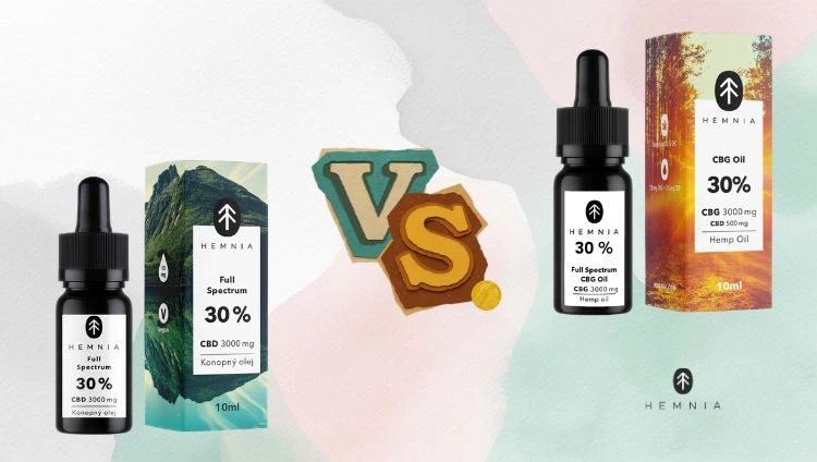 What is the difference between CBG and CBD? CBD oil vs. CBG oil, Hemnia logo bottom right